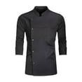 thumbnail image 2 of Chaqueta de chef negra para otoño e invierno, uniforme de chef para cafetería, panadería, servicio de comida y catering L, 2 of 8