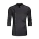 thumbnail image 1 of Chaqueta de chef otoño invierno transpirable para hombre mujer clásica negra camarero camarera L, 1 of 9