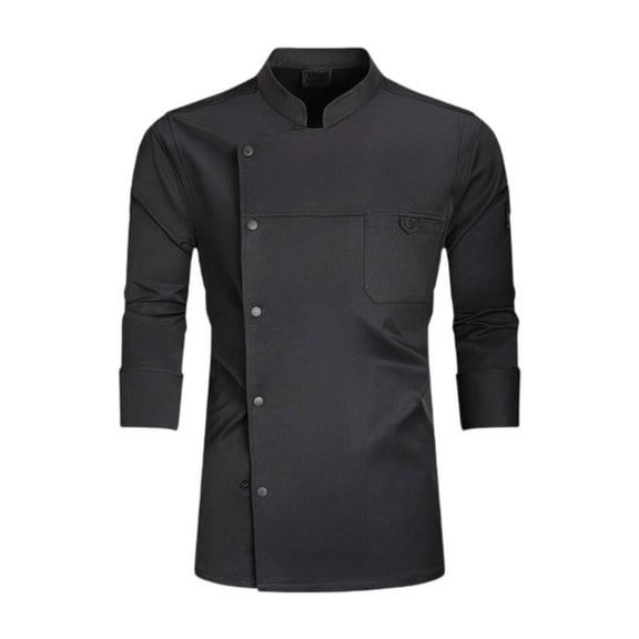 yotijay Chef Coat Autumn Winter for Men Women Chef Clothes Long Sleeve for Food Industry L