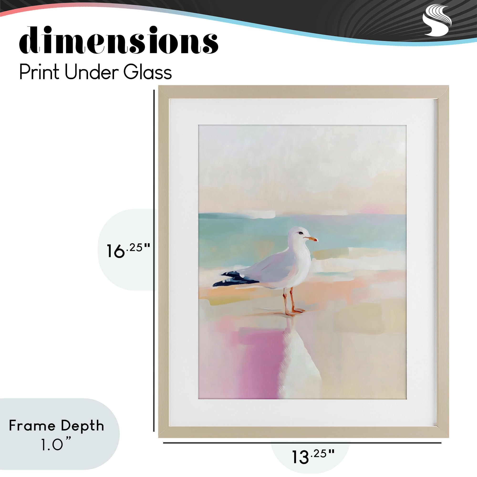 Stupell Industries Seagull Beach Tranquil Reflection Birch Framed Print Under Glass, design by The Prints Vibe
