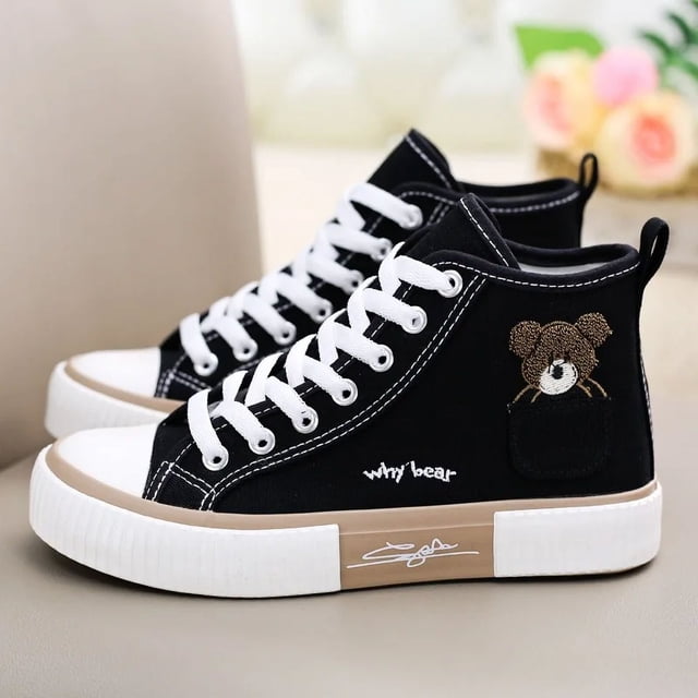 Zapatos de lona transpirables para Mujer, zapatillas deportivas de marca, informales, vulcanizados, planos, altos