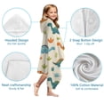 thumbnail image 7 of Beige Dinosaurs Plants Leaves Pattern Hooded Bath Towel，60"x35" for Ages 3 To 12 Kids, Quick Dry Lightweight Soft Microfiber Hood Beach Towel Cover Up for Kids, 7 of 7