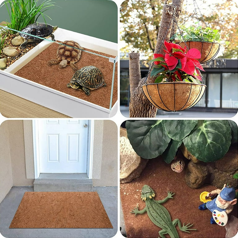 Potting Mat SUNYAY 16x80 Inch Natural Coco Liner Roll Coconut Coir Liner Sheets Coco Mat For Planter Window Box Flower Basket Garden Decoration Animal Pet Pad Window Box Liners