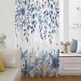 thumbnail image 5 of Blue Coastal Starfish Sheer Curtains 63 Inches Long, Beach Nautical Shell Eucalyptus Summer Light Filering Curtains, Breathable Simi Curtain Privacy Drapes for Living Room Bedroom Window Treatment, 5 of 9