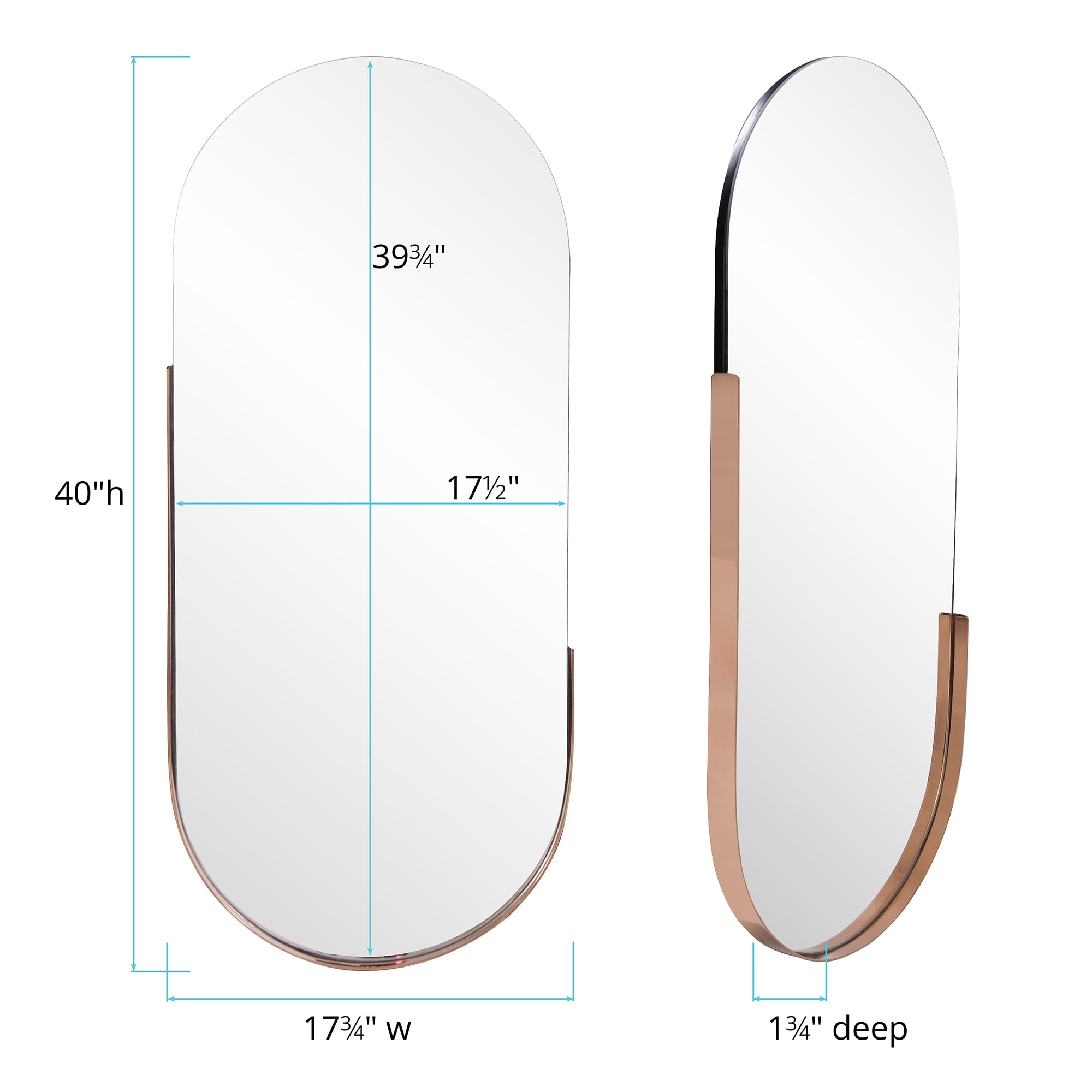 Tyler Dillon Dante Rose Gold Oval Wall Mirror - Rose Gold