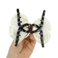 thumbnail image 4 of Unique Bargains 1 Pc Elegant Double Row Roses Hair Clips Beige Black, 4 of 5