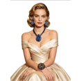 thumbnail image 1 of Conjunto Clásico de Collar, Areneros y Pulsera con Corona Azul de Corazón Marino, 1 of 5