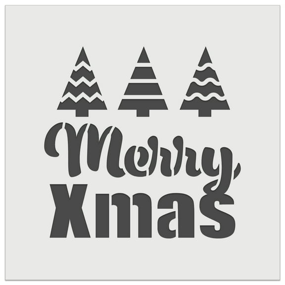 Merry Xmas Christmas Trees DIY Cookie Wall Craft Stencil - 5.5 Inch