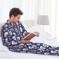 thumbnail image 6 of Naloa Skull flower crystal Men’s Pajamas Set - Long Sleeve Button Down Sleep Shirt and Pajama Bottoms Sleepwear Set-Large, 6 of 7