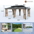 thumbnail image 6 of Mondawe 12'x 20' Outdoor Cedar Wooden Gazebo,Patio Gazebo with Galvanized Steel Hardtop, Heavy-Duty Hardtop Gazebo with Netting and Curtains for Garden, Poolside, Deck, Backyard, 6 of 14