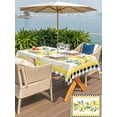 thumbnail image 5 of Outdoor Tablecloth with Umbrella Hole for Patio/Picnic/Party/Camping, Yellow Lemon Waterproof Table Cloth Rectangle Table Cover Washable, Summer Botanical Black White Plaid Pastoral (52"x 70"), 5 of 8