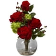 thumbnail image 1 of Rose & Hydrangea Silk Flower Arrangement, 1 of 1