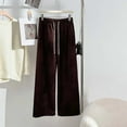 thumbnail image 2 of Tnhcen Women's Cozy Soft Polyester Pajama Pants Elastic Waist Drawstring Lounge Pants Warm Casual Home Wear Free Size Long Bottoms Bedroom Sleepwear, 2 of 5