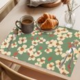 thumbnail image 3 of Beige Artwork Floral Placemats Set of 12 Abstract Art Botanical Green Place Mats Indoor Wipeable Table Mats Washable Cloth Dining Table Placemats for Kitchen Holiday Party Home Decor 13x19 Inch, 3 of 9