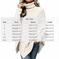 thumbnail image 3 of Women's Cable Knit Poncho Sweater Turtleneck Long Sleeve Loose Fit Casual Pullover Top, 3 of 6