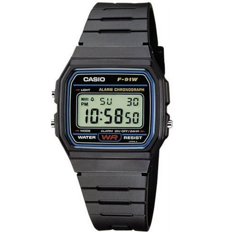 Casio Casual Black Resin Digital Watch F91W