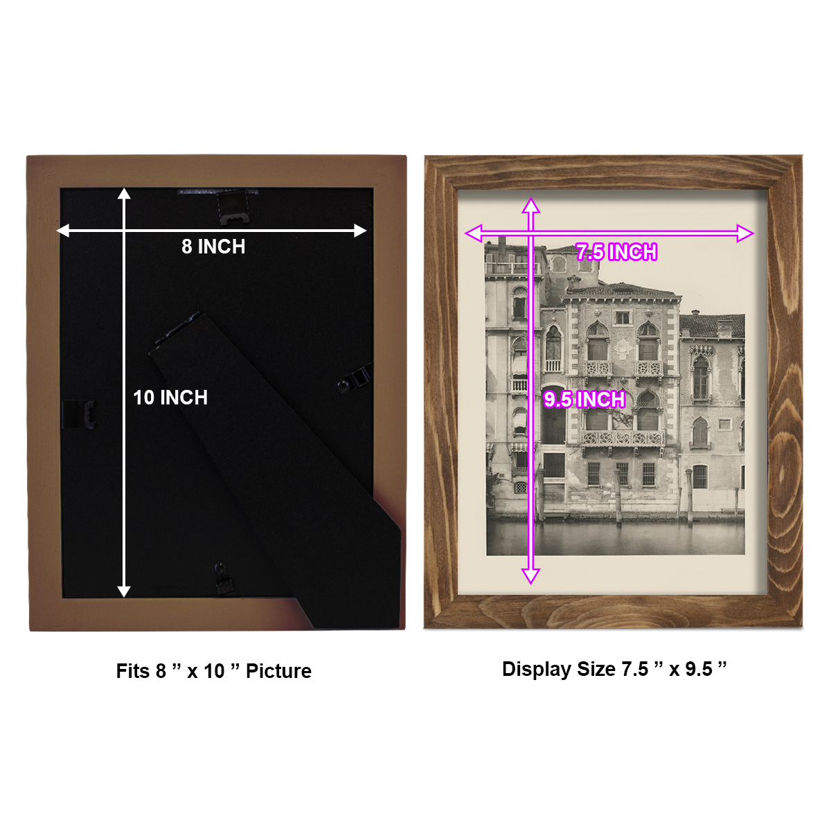 Vintage Views of Venice III - Framed Print w/glass - Walnut