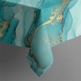thumbnail image 4 of Teal Gold Marble Pattern Rectangle Tablecloth 60"x120",Waterproof Polyester Rectangle Table Cloth, Wipeable Spillproof Polyester Tablecloth for Dining, Camping, Indoor and Outdoor, 4 of 6