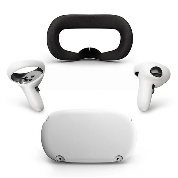 yeacher SiWiQU Ensemble Protecteur 4 Pcs pour Oculus Quest 2, Couvre-Visage en Silicone, Poignées de Manette et Protecteur de Coque - Accessoires Résistants à la Sueur, Antidérapants et Légers pour une Expérience de Jeu VR Améliorée