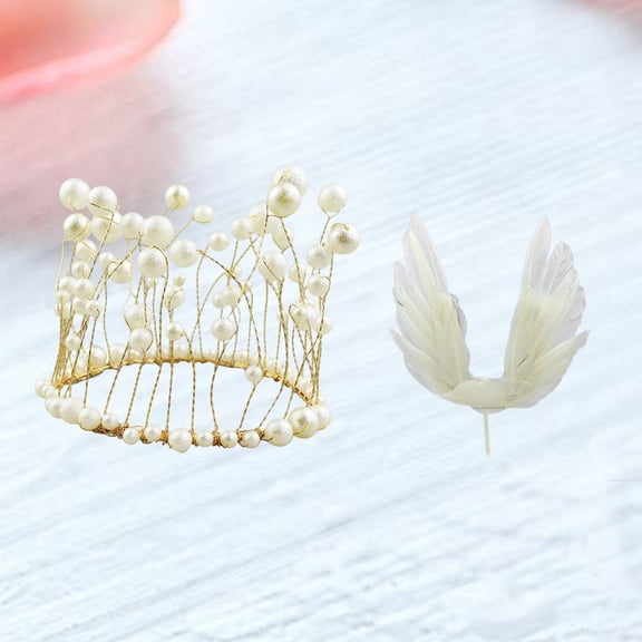 FENGGUIQU 2Pcs Crown Decorations Creative Cake Toppers Assorted Color for Celebration