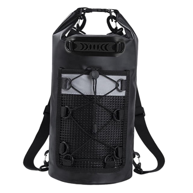 Bolsa cómoda IPX6 impermeable de gran capacidad resistente con asa bolsa de almacenamiento para playa hombres/mujeres camping senderismo pesca Negro