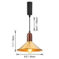 thumbnail image 4 of FSLiving Adjustable Height H Type Track Mount Timer Pendant Lighting Retro Cone Shape Designed Shade Walnut Wood Socket Industrial Style, Remote Control, 2200K-6500K Decorate for Kitchen Island, 4 of 9