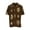 Brown, variant on Short Sleeve Dragon Design Button Down Shirt - Green - Small