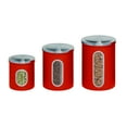 thumbnail image 2 of Honey Can Do Three-Piece Set of Nesting Stainless Steel Kitchen Canisters, Red, 2 of 8