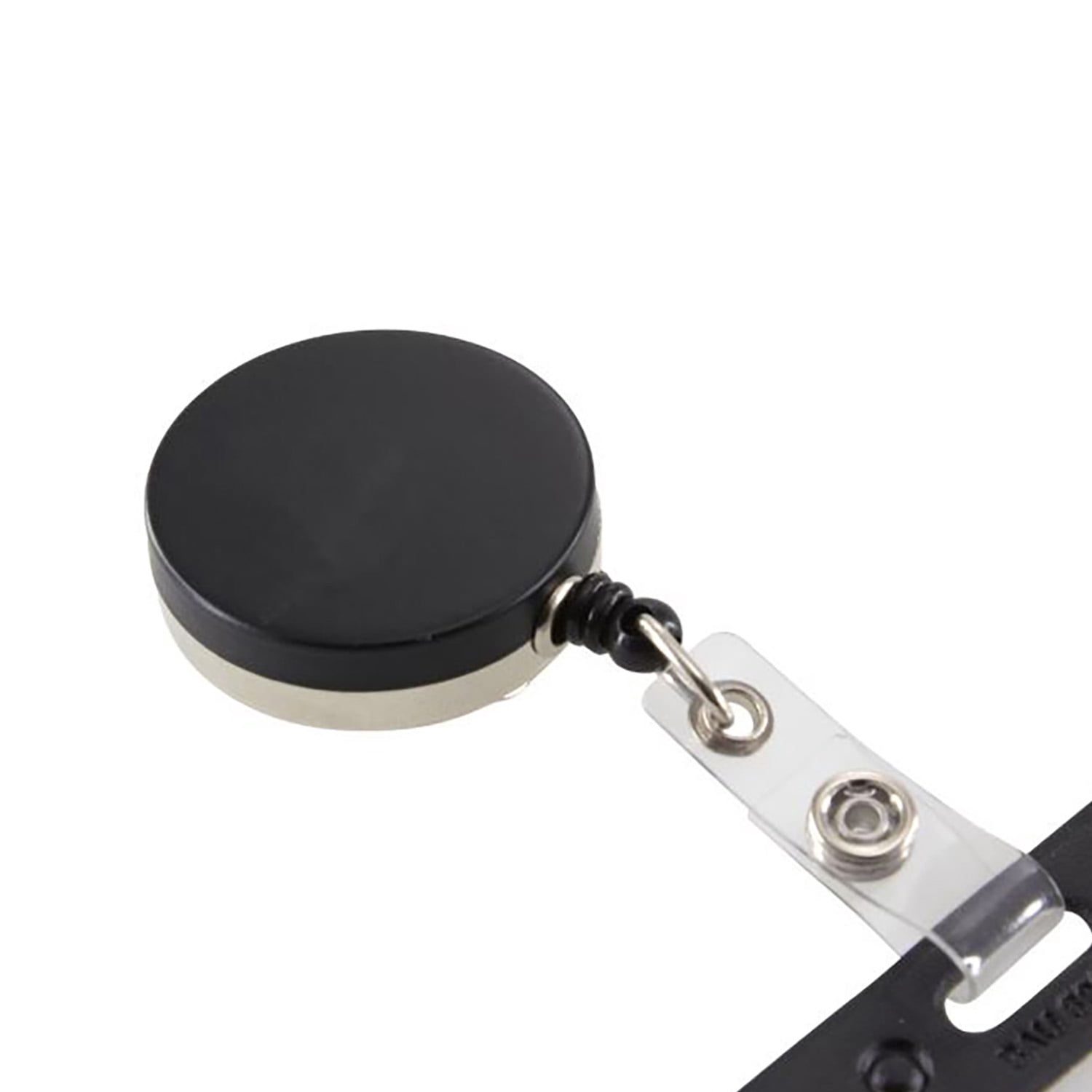 SICURIX Heavy Duty Round ID Badge Reel with Belt Clip, Black, Pack of 3