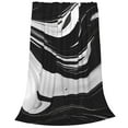 thumbnail image 2 of Honeii Abstract Black White Swirls Print Fleece Blanket - Throw Blanket for Bed, Sofa, Couch, Camping, and Travel , Microplush Ultra Soft Warm Blanket-40"x30", 2 of 7