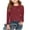 Red, variant on Mikilon Girls Long Sleeve Shirts Size 3-14 Years Cute Crewnecks Tops/Blouses Solid Color Round Neck Shirts