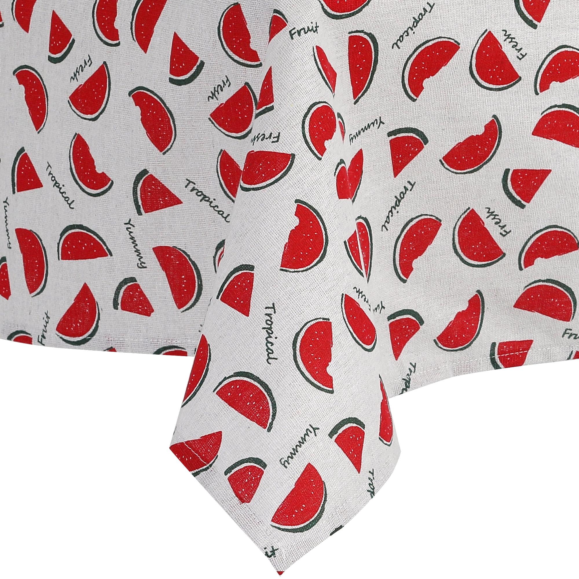 Unique Bargains Rectangle Wrinkle Resistant Washable Polyester Tablecloth Watermelon 55x71 Inch