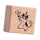 thumbnail image 4 of Sello de madera con forma de gato, tamaño pequeño, de 0,2 pulgadas, para manualidades y envíos por correo. Fiesta, 4 of 9