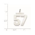 thumbnail image 3 of Auriga 925 Sterling Silver/Rhodium-plated Satin Number 57 Charm for Women (L-22mm, W-18mm), 3 of 4