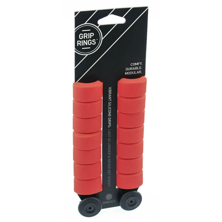 SPURCYCLE Grip Rings Set 14 Bike Flat Handlebar Silicone Red Locking Plugs NEW Walmart