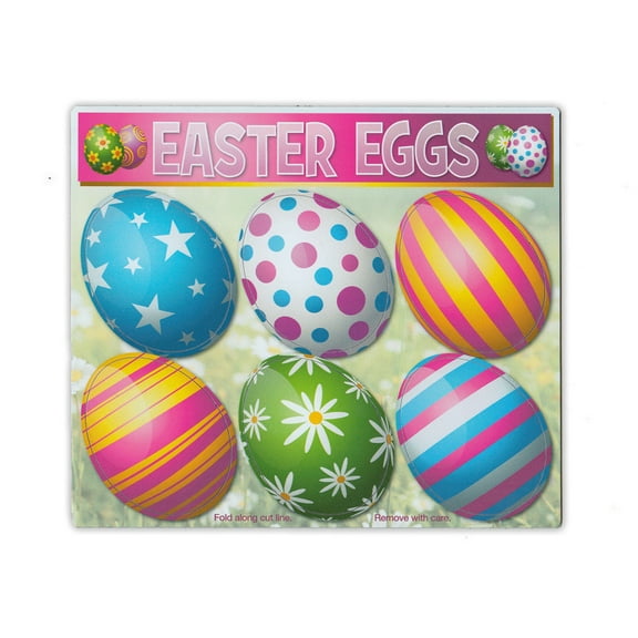 Magnet Variety Pack (6 Magnets) - Pastel Easter Eggs - Refrigerators, Cars, Mailboxes, Decoration - 2" x 1.5" (Each Egg)