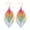 Multicolor, variant on 1 Pair Dangle Earrings Vintage Boho Long Fringe Hollow Out Colorful Decorative Birthday Gift Women Double Layer Leaf Pendant Hook Earrings Jewelry Accessories