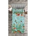 thumbnail image 3 of Ambesonne Teal Quilted Bedspread Set 2 Pcs, Brick Wall Old Wrecked, Twin Size, Red Teal, 3 of 3