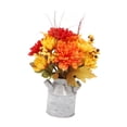 thumbnail image 2 of Flor artificial de otoño con jarrón, jarrón de jarra, arreglo floral de cosecha, flor de otoño falsa en cubo de hierro para boda en balcón Estilo C, 2 of 8