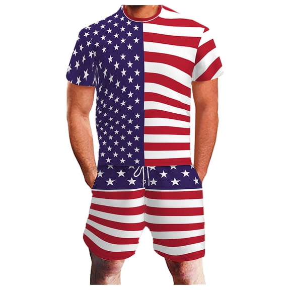 Vedolay Mens Short Outfits Men's 2 Piece Summer Outfits Fashion Casual Shirt and Shorts Tracksuit Set,Blue XXL