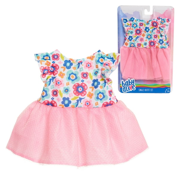 Baby Alive Single Outfit Set Floral Dress Ages 3 Walmart Com Walmart Com