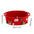 thumbnail image 3 of Twfbrm Christmas Storage Baskets, Small Santa Claus Reindeer Xmas Tree Ornaments Gift Basket with Handles and Pom-Poms, Cute Soft Woven Basket Christmas Decoration for Holiday Party Home Decor(Red), 3 of 5