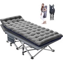 FICISOG Outdoor Upgrade Folding Bed for Adults, Folding Camping Cots with Carry Bag & Mattress