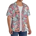 thumbnail image 2 of KLL Cartoon Hearts Print Men's Shirt Short Sleeve Button Down Summer Cuba Beach Shirts- XX-Large, 2 of 5