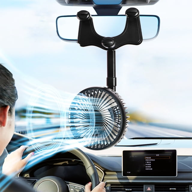 XWSHYW Otros Accesorios Exteriores Ventilador de Espejo Retrovisor con Automóvil, Usb, 3 Velocidades, Escalable, Giratorio 360°, con Vehículos, Furgonetas, Camiones, Suv y Vehículos Recreativos
