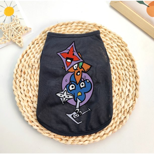 Camiseta De Tirantes Para Perros De Dibujos Animados S-2XL Gato/poodle/Teddy