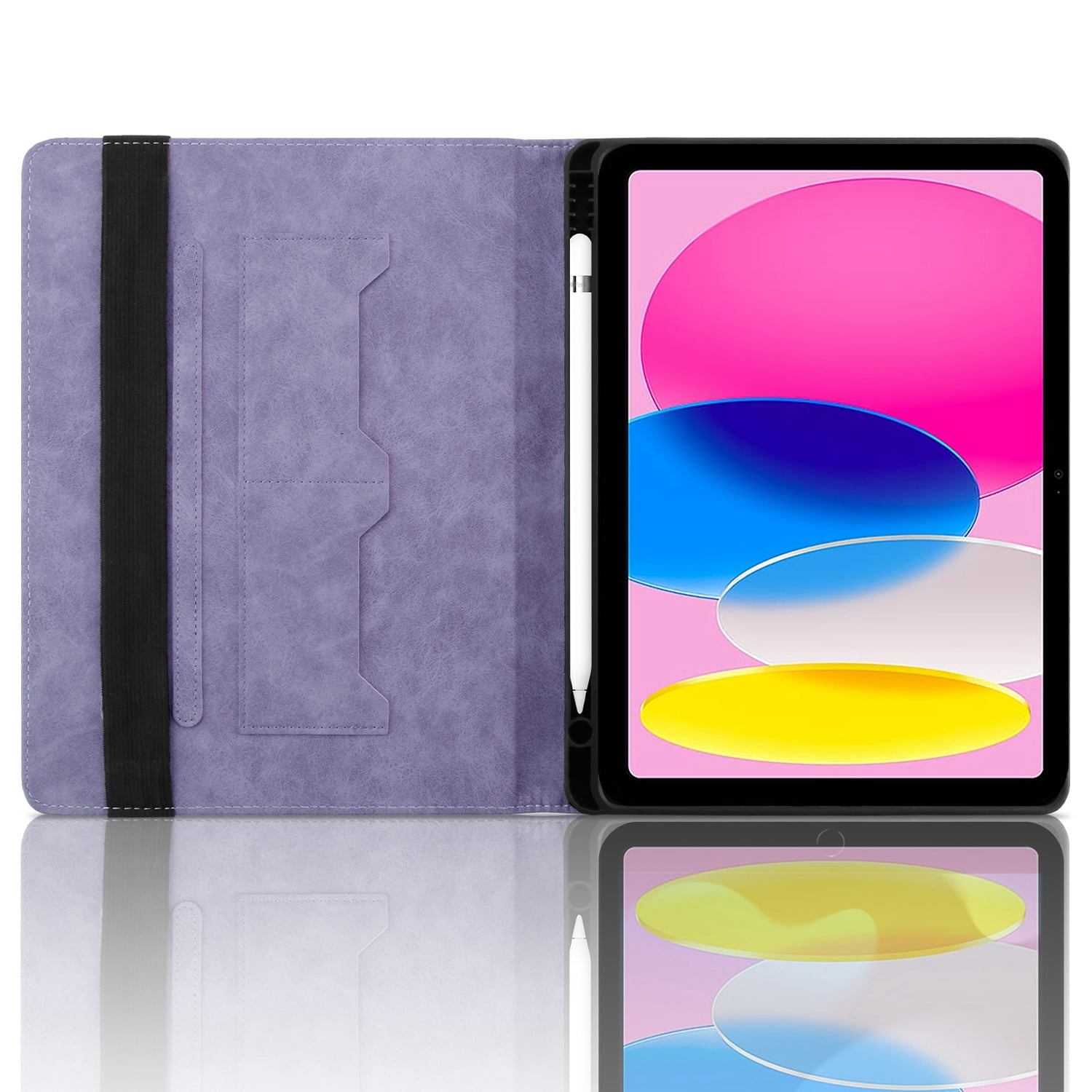 Decase for iPad A16 11th Generation Case 11 inch 2025 & iPad 10th Generation Cover 10.9" 2022 with Pencil Holder/Pockets,Auto Wake/Sleep,Folio Stand Embossed PU Leather Smart Wallet Shell,Purple