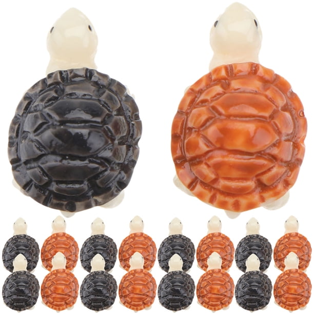 24 piezas mini estatuas de tortuga figuras de tortuga miniatura de ornamentos para ornamentos para ornamentos