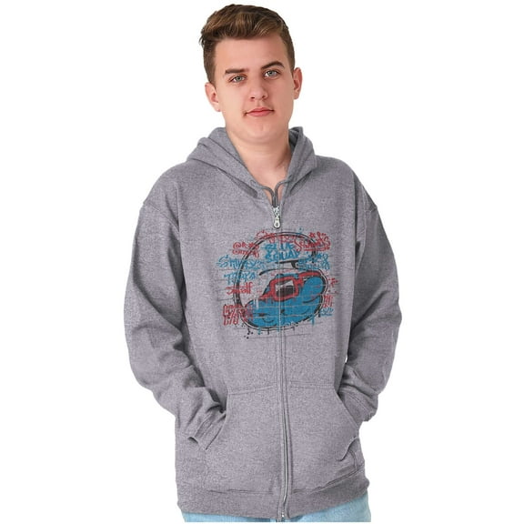 Smurfs Cartoon Hipster Sunglasses Zip Up Hoodie Men's Women's Brisco Brands S