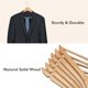 thumbnail image 4 of Perchas de madera para trajes Edergoo, paquete de 20, perchas de madera maciza natural con acabado liso, barra antideslizante para pantalones y gancho giratorio de 360°, 4 of 5